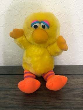 Vintage 1980s Hasbro Softies Baby Big Bird Sesame Street Plush 80s Nostalgia
